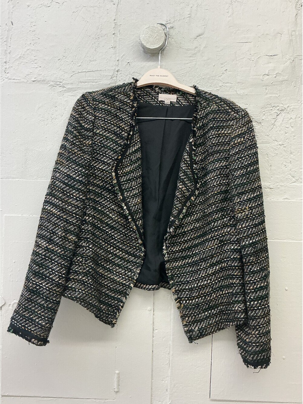 LOFT Women's Tweed Open Front Blazer Jacket